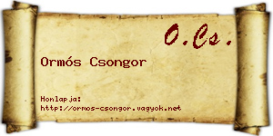 Ormós Csongor névjegykártya