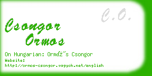 csongor ormos business card